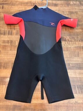 Rip Curl kids Shorty Wetsuit - Navy, Black, Grey & Red size J 10